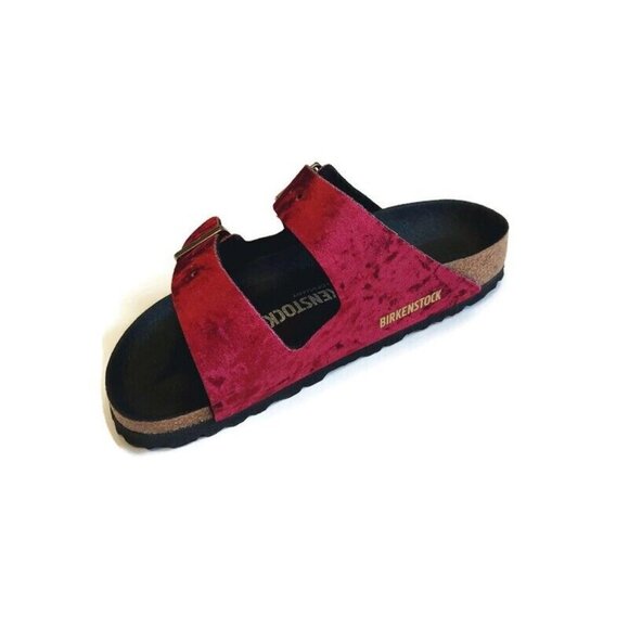 Birkenstock Womens Sz 5-5.5 Arizona BS Sandals EU 36 NARROW Fit Velvet Burgundy - Picture 4 of 10